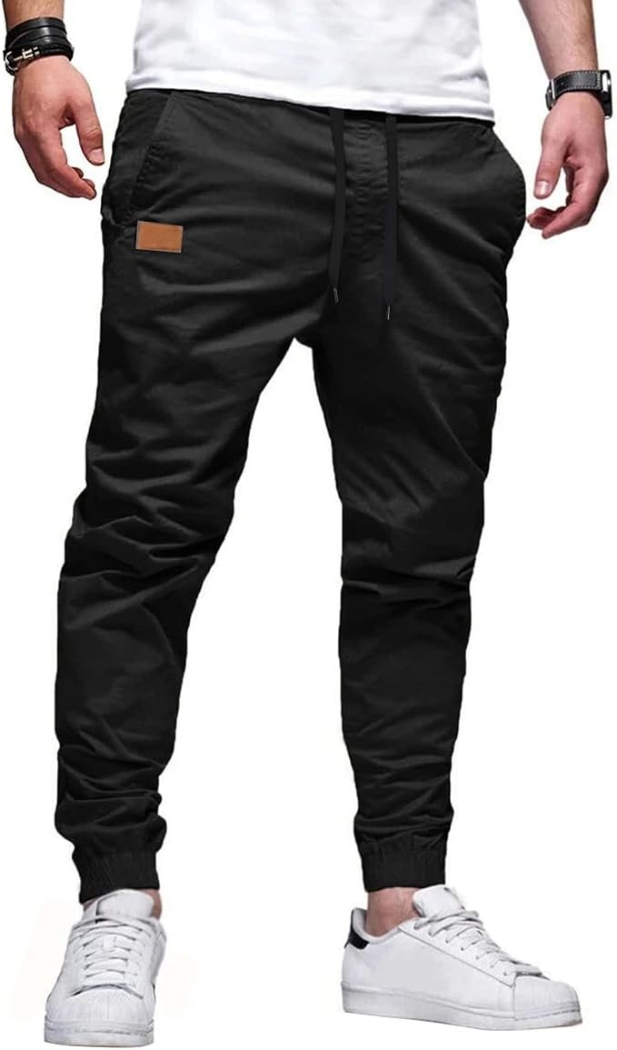 Men's Cargo Joggers - Black - Image 5