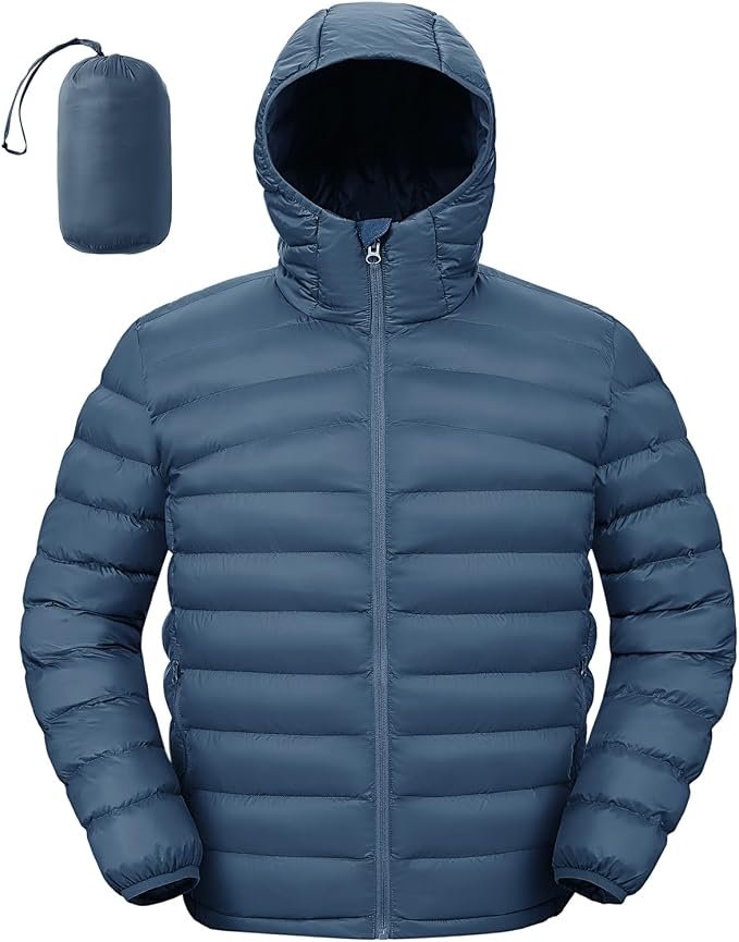 Men's Puffer Jacket - Grey - Image 3