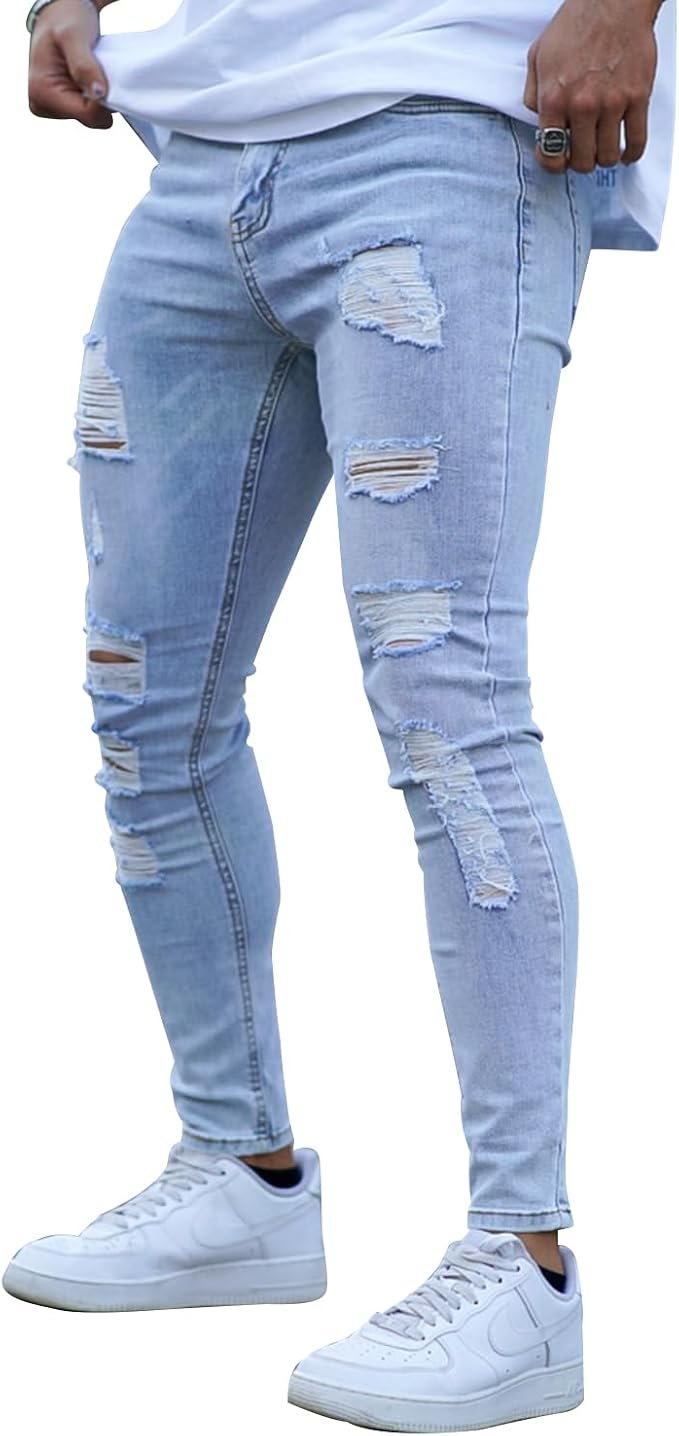Men's Tapered Jeans - Grey - Image 6