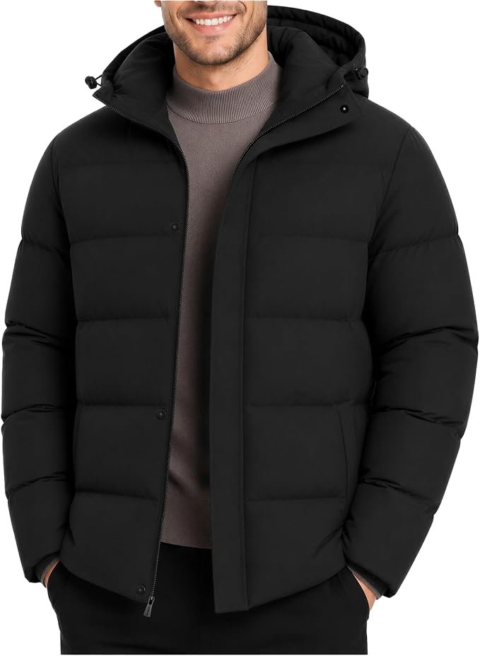 Men's Puffer Jacket - Navy