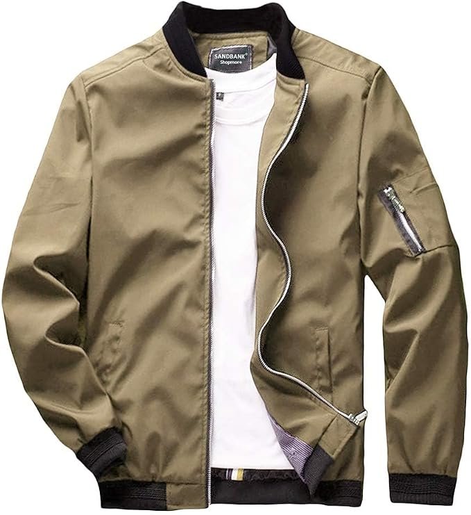 Men's Bomber Jacket - Grey - Image 5