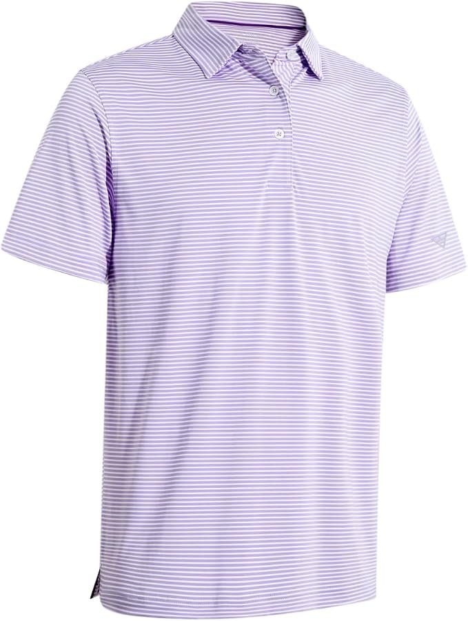 Men's Striped Polo Shirt - Grey
