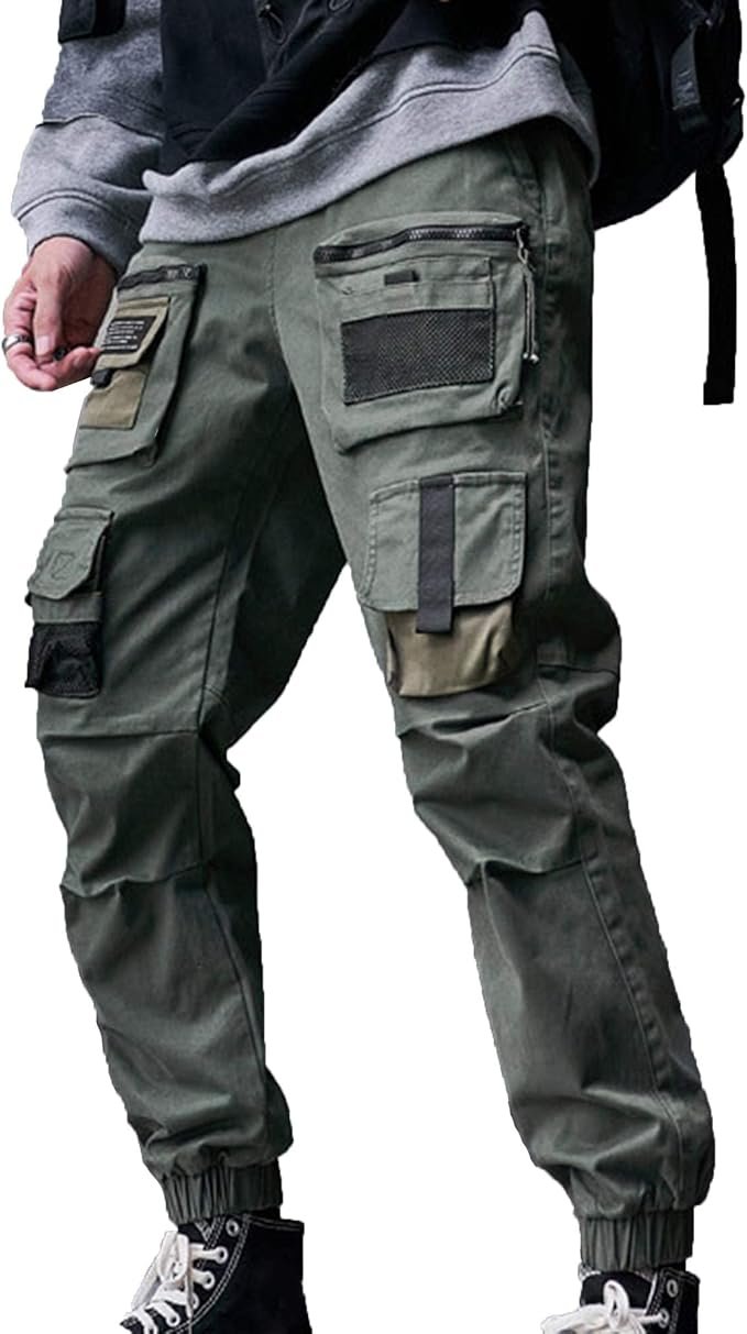 Men's Cargo Joggers - Grey - Image 2