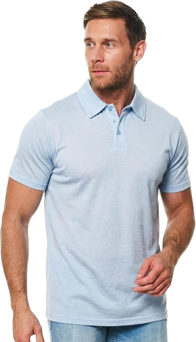 Men's Oxford Polo Shirt - Grey - Image 3