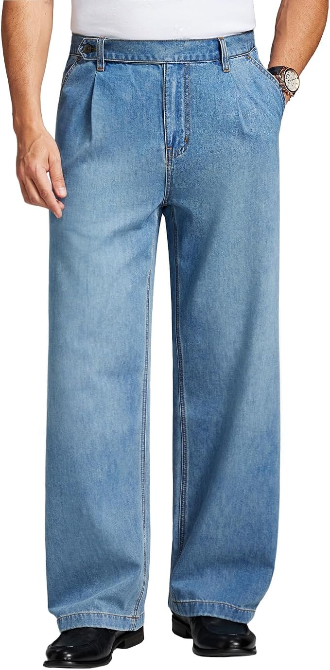 Men's Wide Leg Jeans - Navy