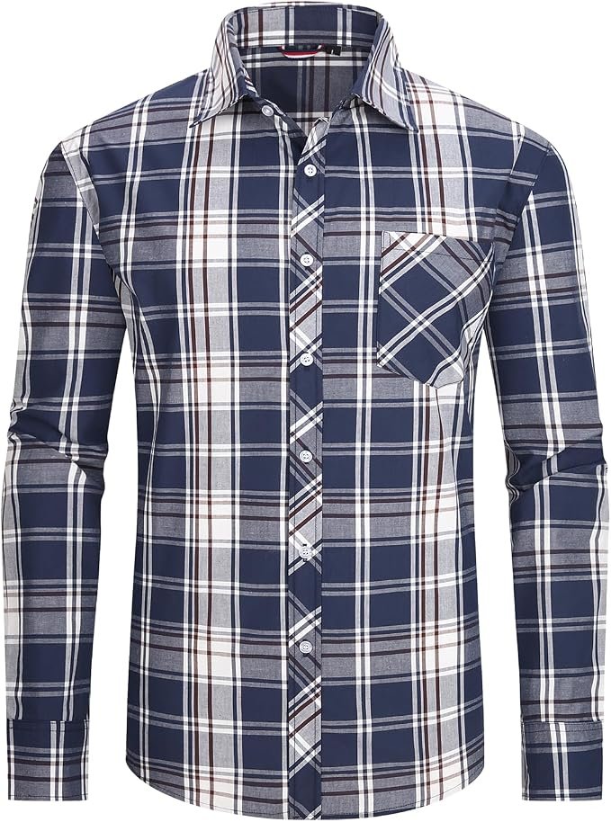 Men's Plaid Shirt - Grey
