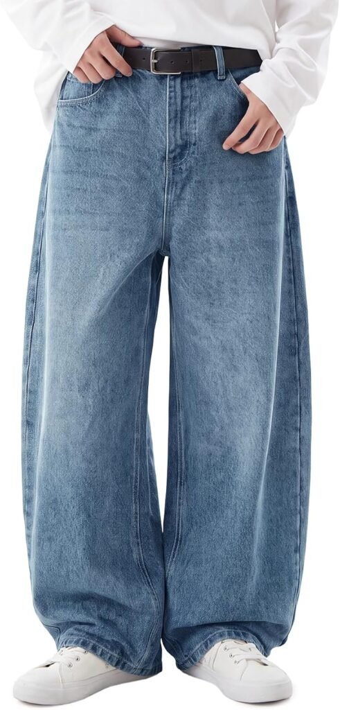 Men's Wide Leg Jeans - Grey