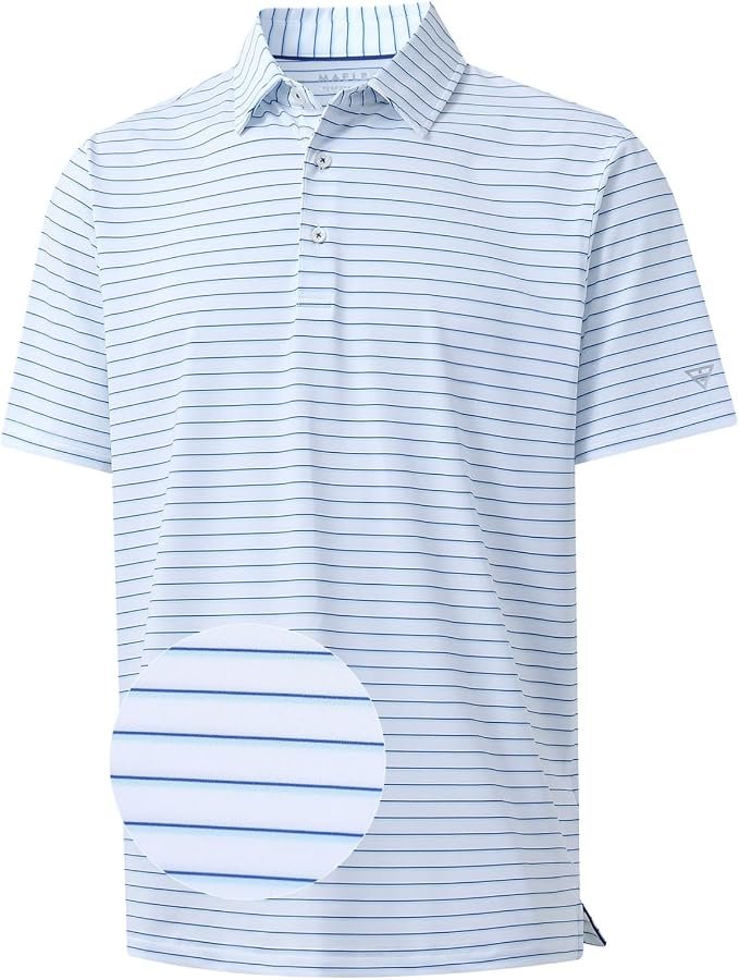 Men's Striped Polo Shirt - Black