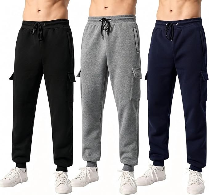 Men's Fleece Joggers - Navy - Image 2