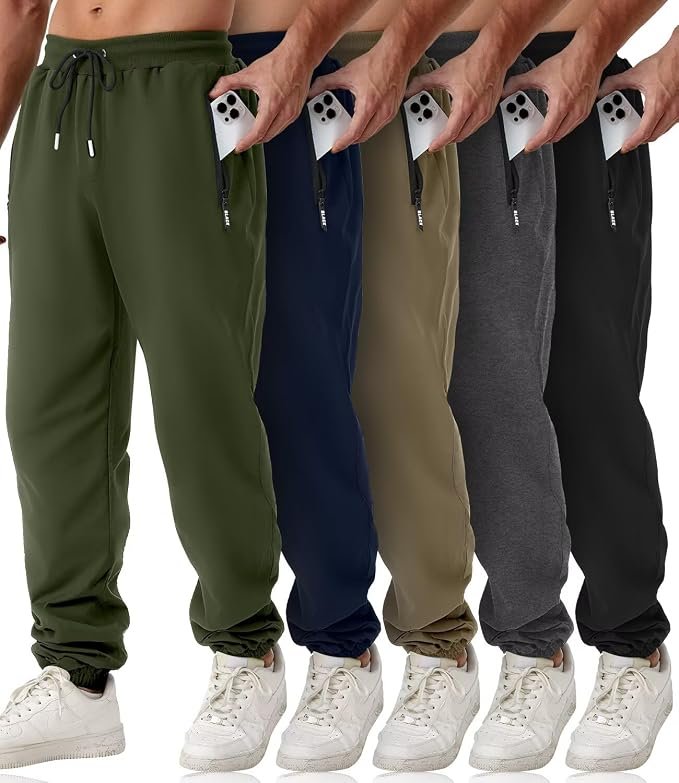 Men's Fleece Joggers - Grey - Image 3