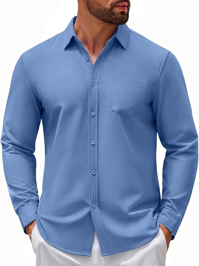 Men's Chambray Shirt - Navy - Image 5
