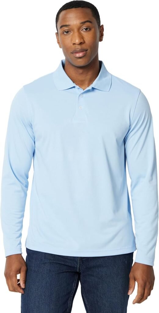 Men's Long Sleeve Polo Shirt - Navy