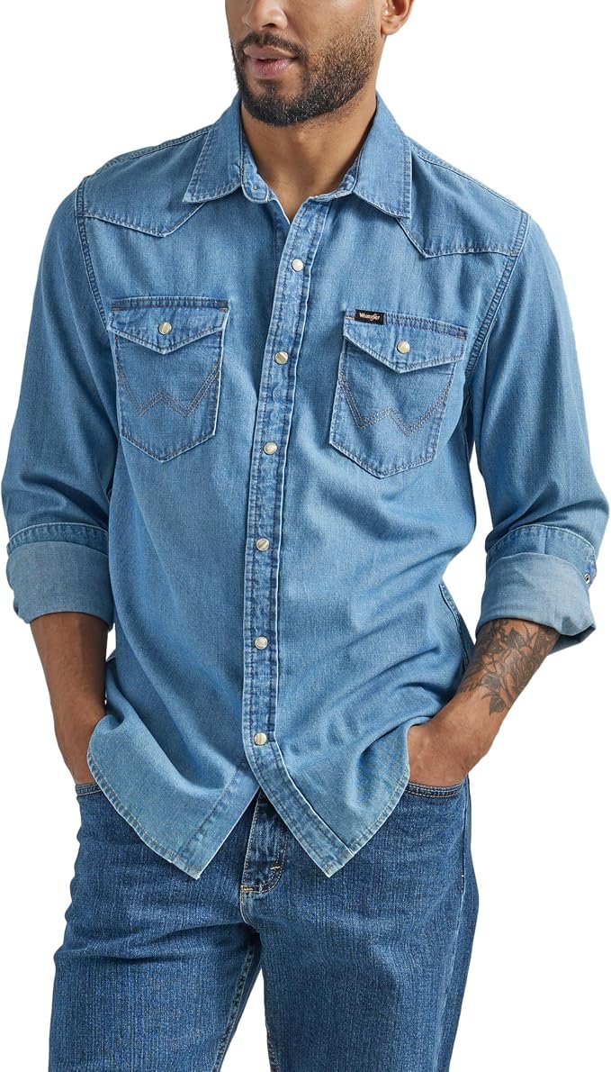 Men's Denim Shirt - Grey - Image 6