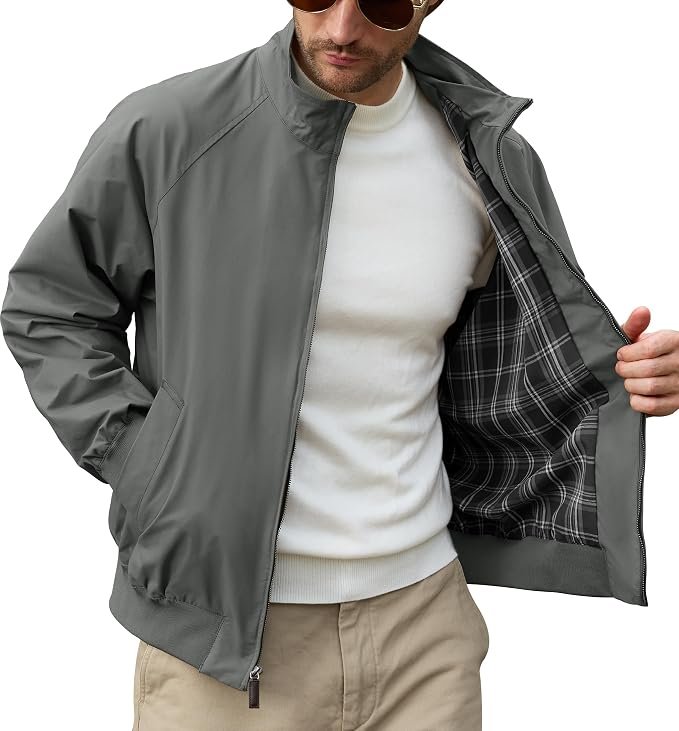 Men's Harrington Jacket - Grey - Image 5