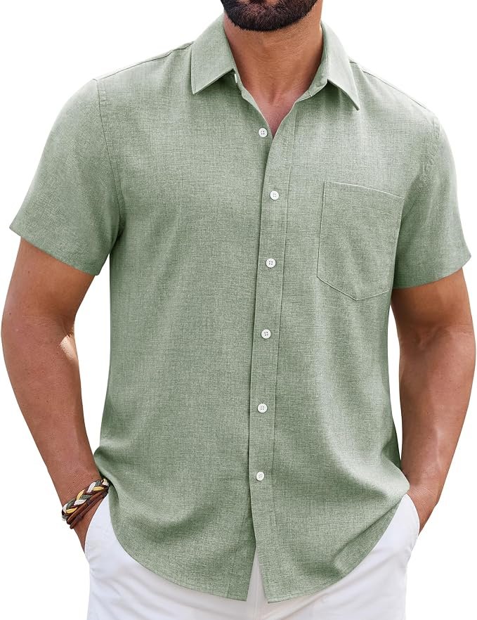 Men's Casual Button-Down Shirt - Black - Image 5