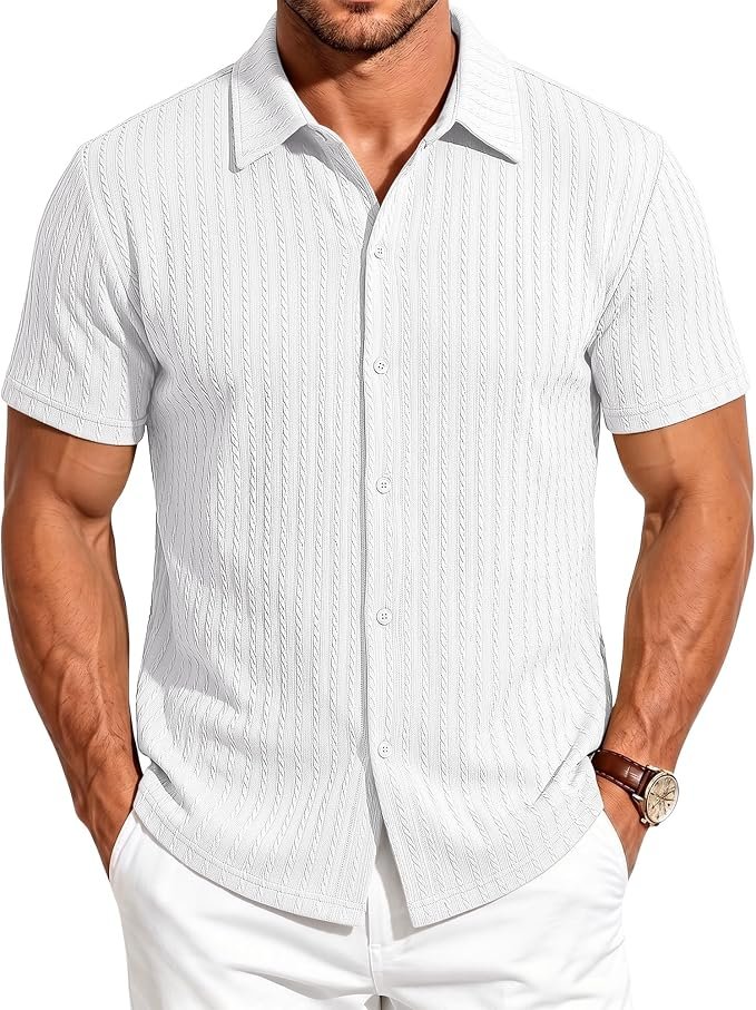 Men's Casual Button-Down Shirt - Black