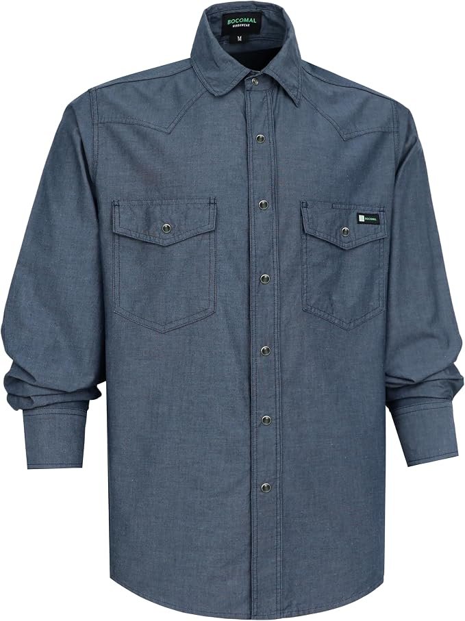 Men's Chambray Shirt - Navy