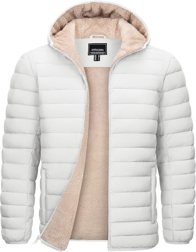 Men's Puffer Jacket - Navy - Image 5