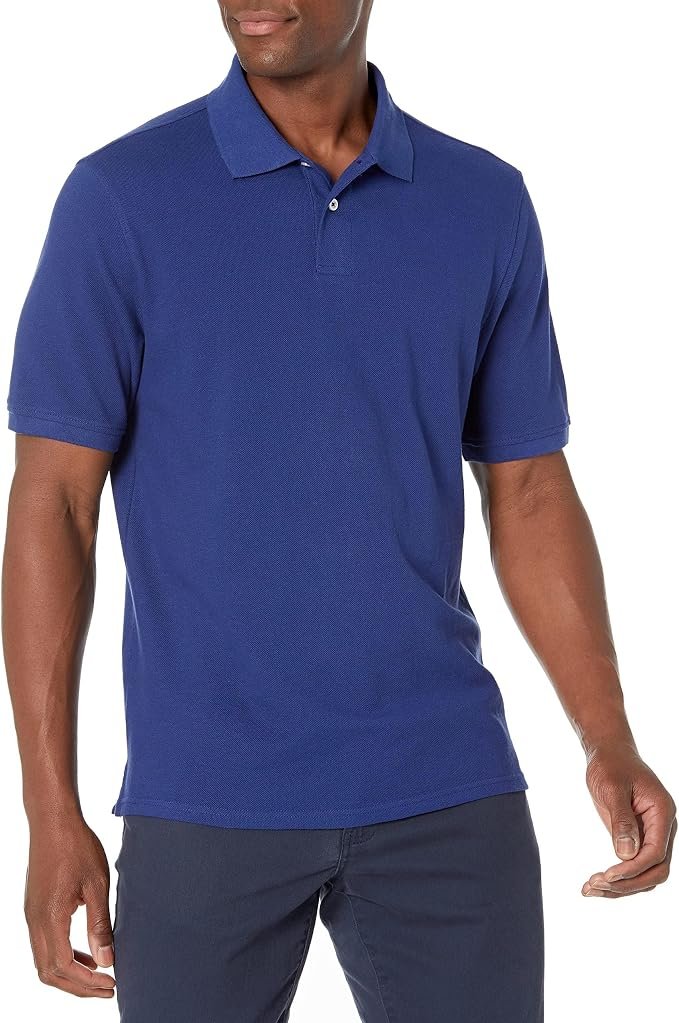 Men's Pique Polo Shirt - Navy - Image 3