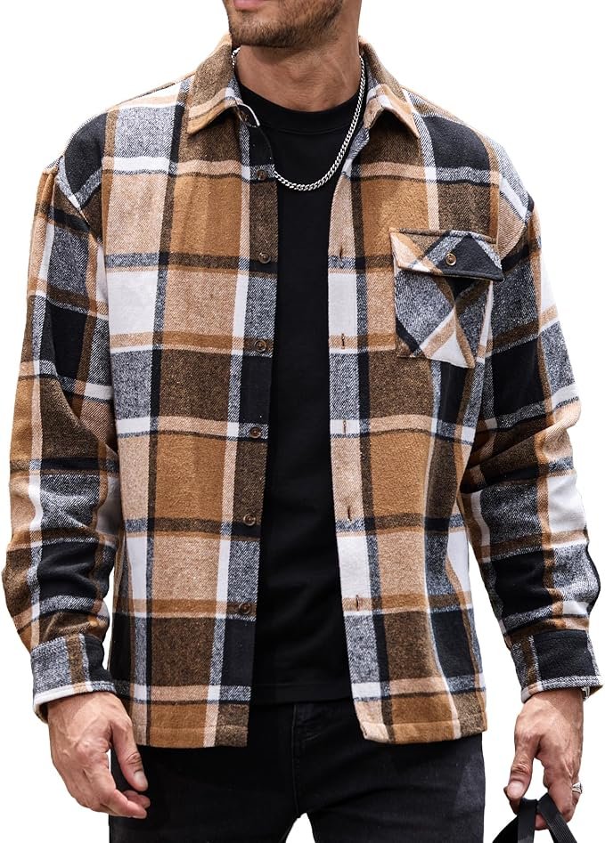 Men's Flannel Shirt - Black - Image 6
