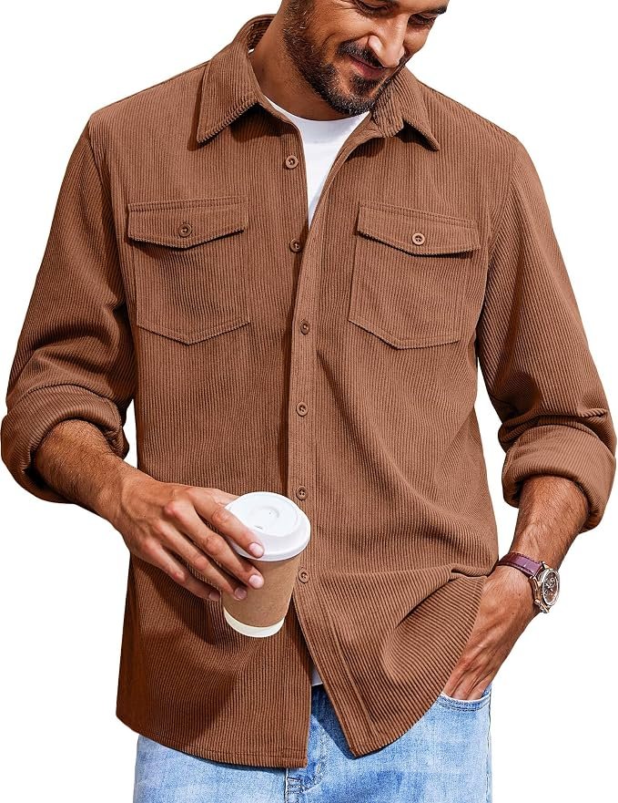 Men's Casual Button-Down Shirt - Black - Image 4