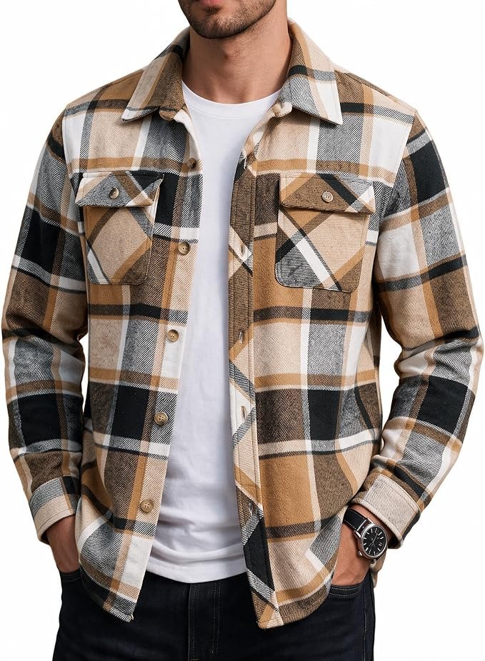 Men's Flannel Shirt - Black - Image 4